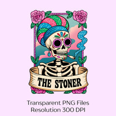 Stoner Skeleton Tarot Card Clipart Bundle - CraftNest - Digital Crafting and Art