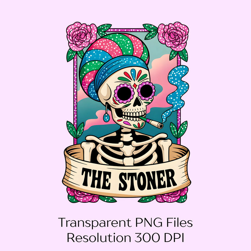 Stoner Skeleton Tarot Card Clipart Bundle - CraftNest - Digital Crafting and Art