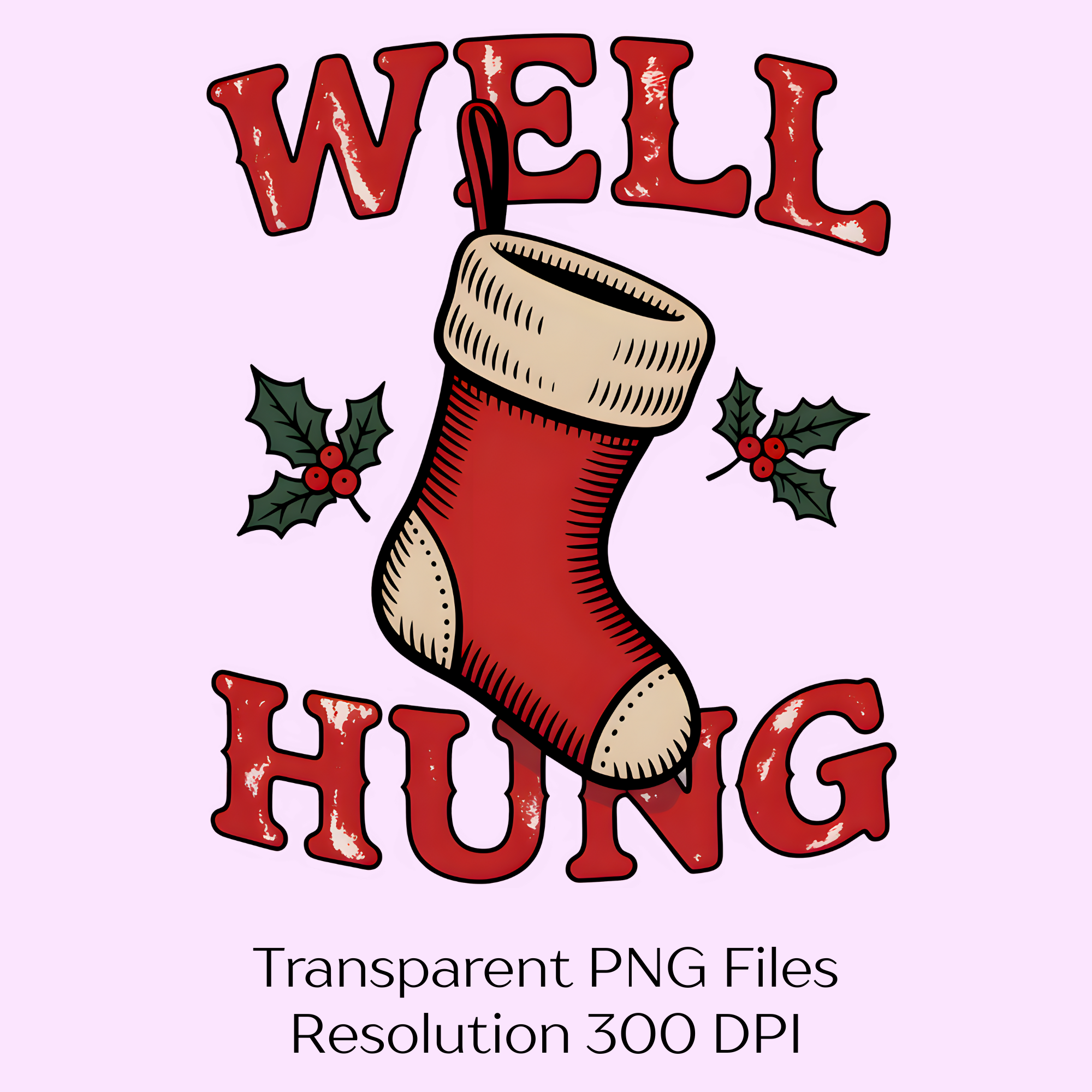 Well Hung Christmas Stocking Clipart Bundle