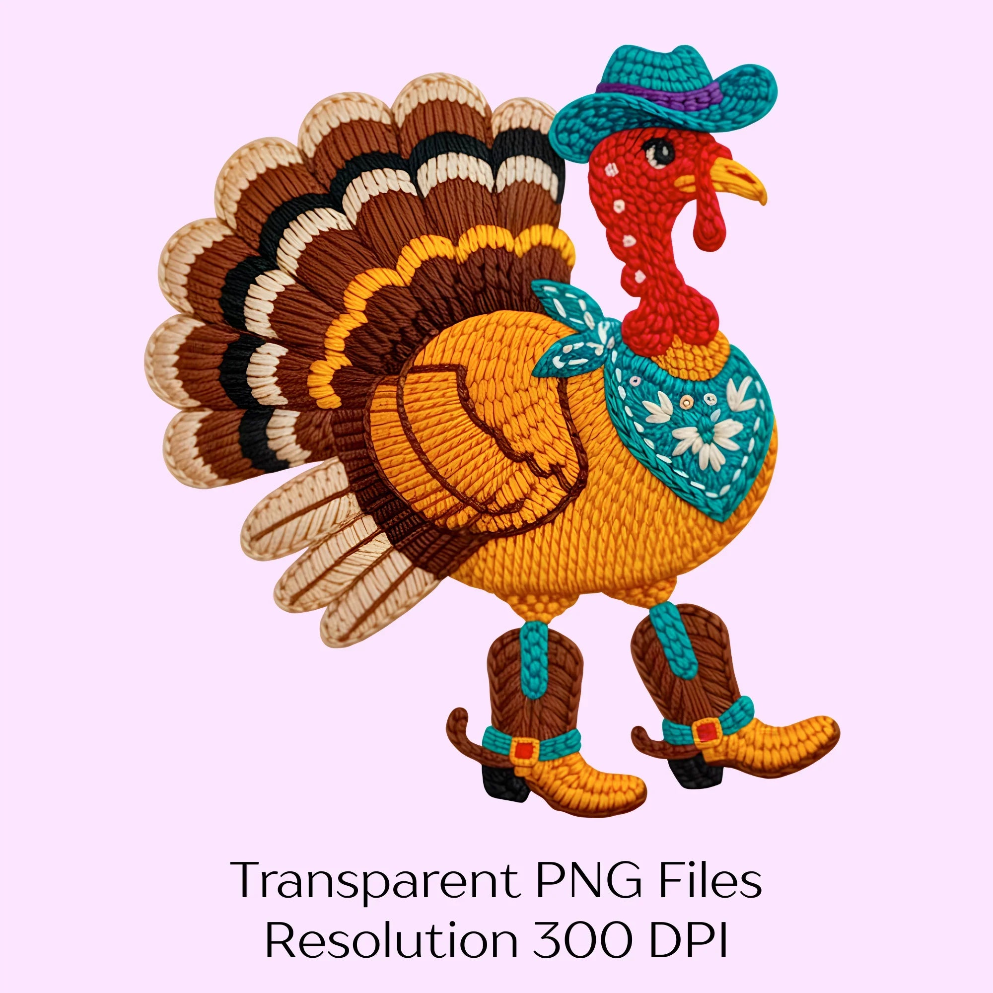 Cowboy Turkey Thanksgiving Clipart Bundle - CraftNest - Digital Crafting and Art