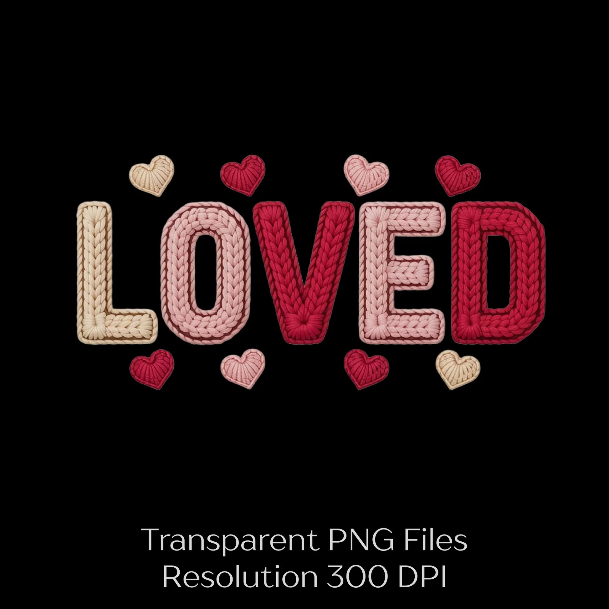 Loved Faux Yarn Valentines Clipart Bundle - CraftNest - Digital Crafting and Art