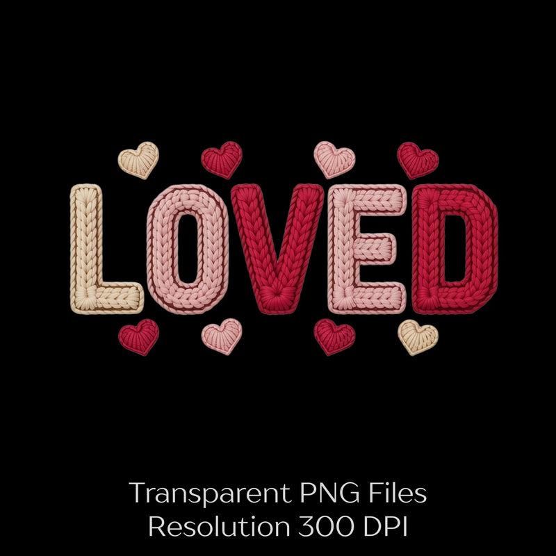 Loved Faux Yarn Valentines Clipart Bundle - CraftNest - Digital Crafting and Art