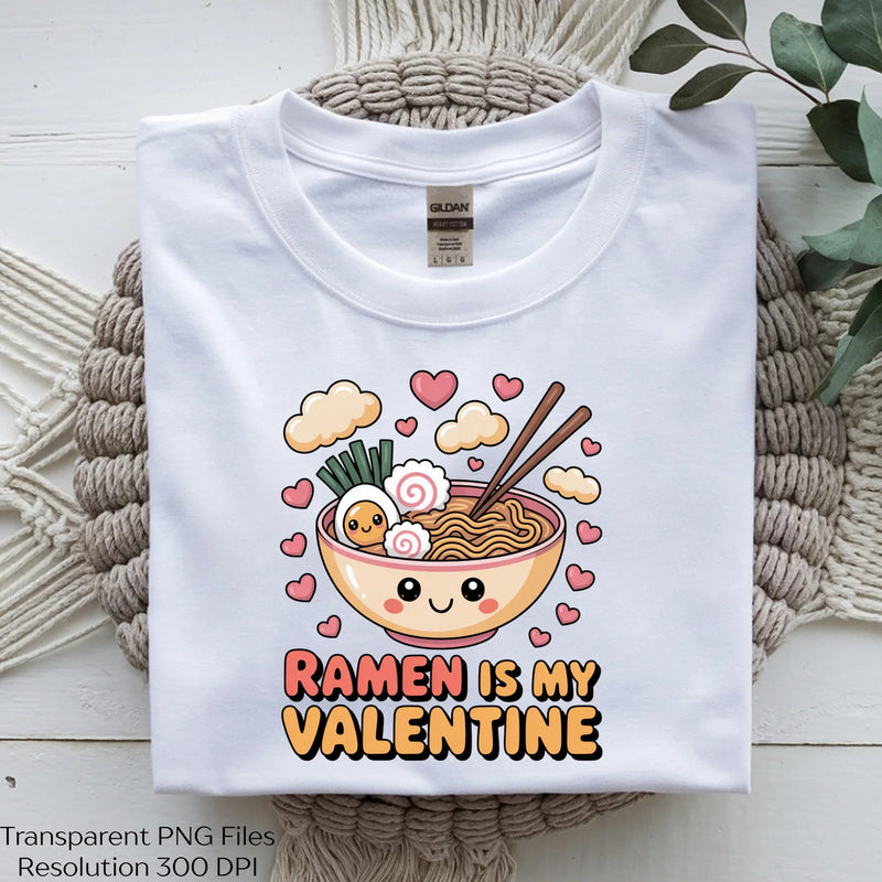 Cute Kawaii Ramen Valentine Clipart Bundle - CraftNest - Digital Crafting and Art