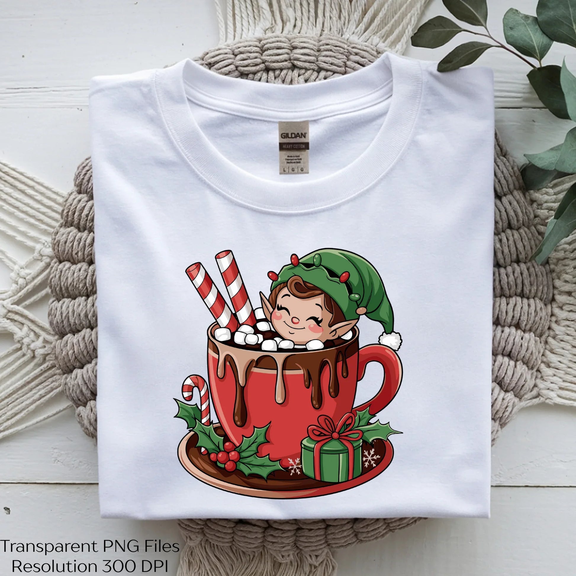 Christmas Elf in Hot Chocolate Clipart Bundle - CraftNest - Digital Crafting and Art