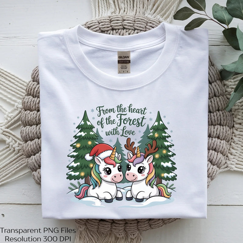 Forest Christmas Unicorns Clipart Bundle - CraftNest - Digital Crafting and Art