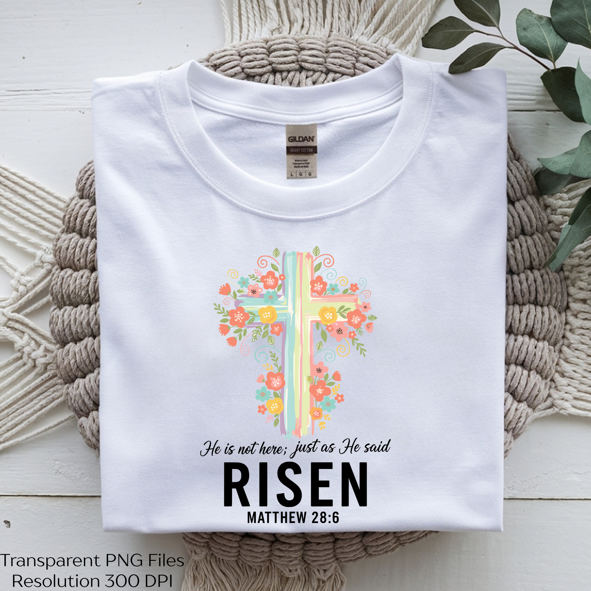 Risen Matthew Christian Floral SVG Clipart Bundle