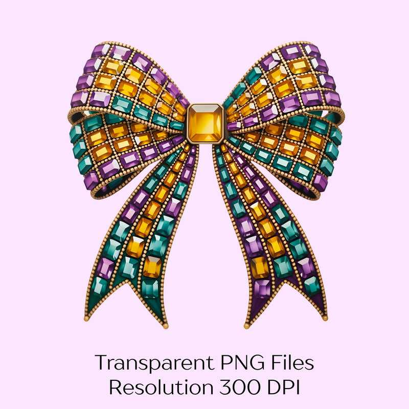 Rhinestone Mardi Gras Coquette Bow Clipart Bundle - CraftNest - Digital Crafting and Art
