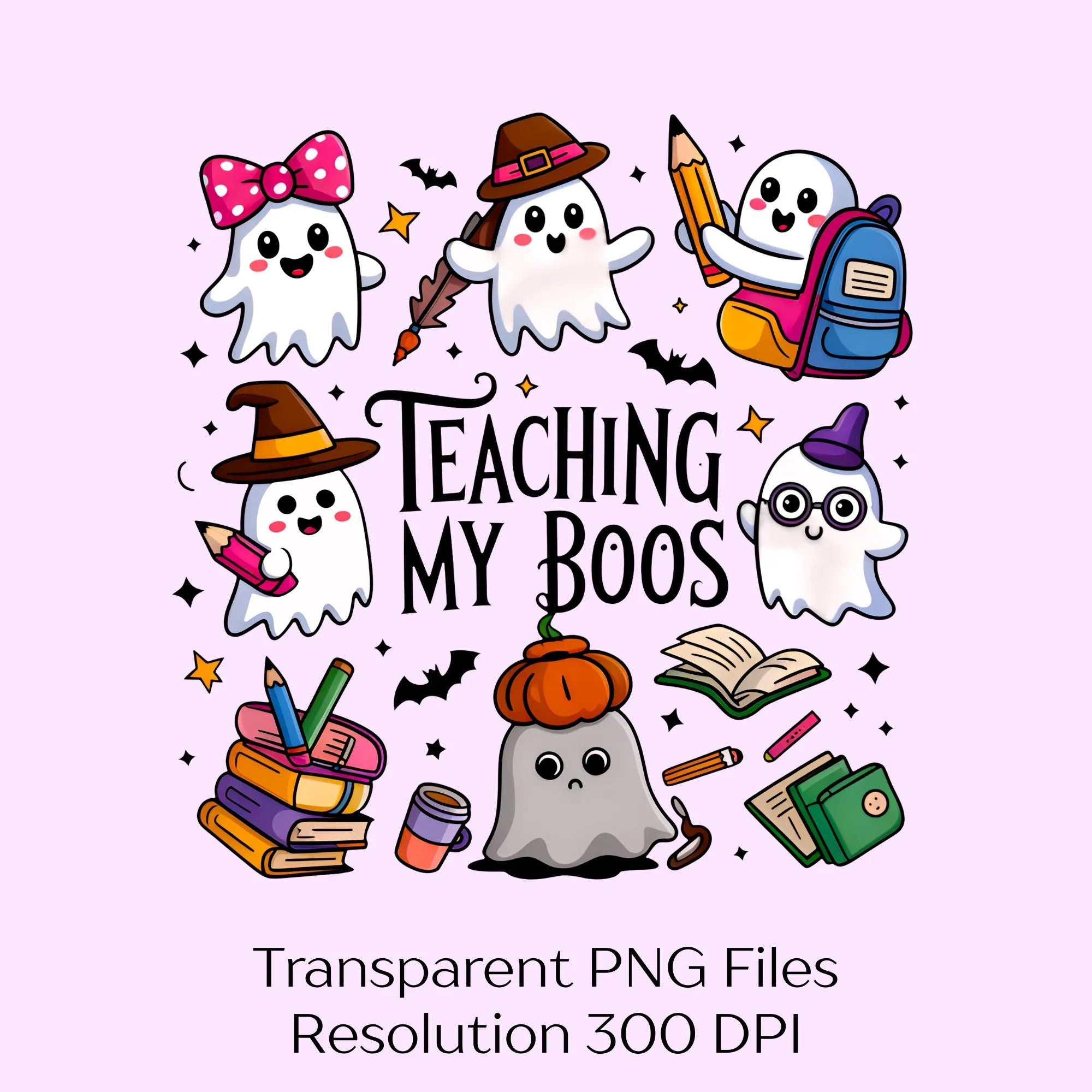 Teaching My Boos Halloween Teacher Clipart Bundle - CraftNest - Digital Crafting and Art