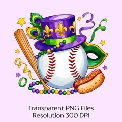 Mardi Gras Baseball Clipart Bundle - CraftNest - Digital Crafting and Art