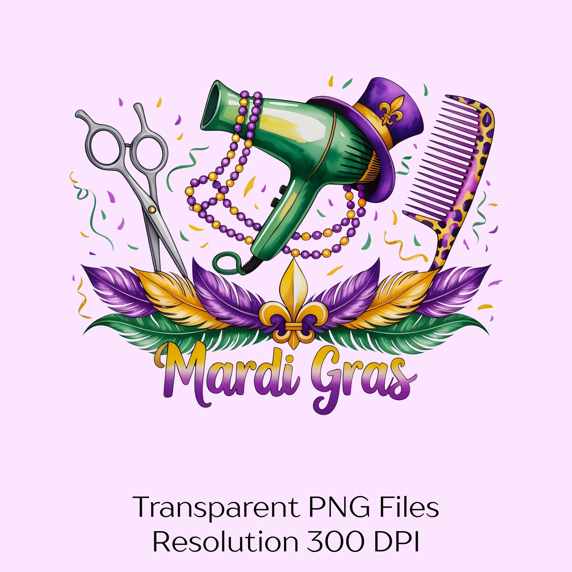 Mardi Gras Hair Stylist Clipart Bundle - CraftNest - Digital Crafting and Art