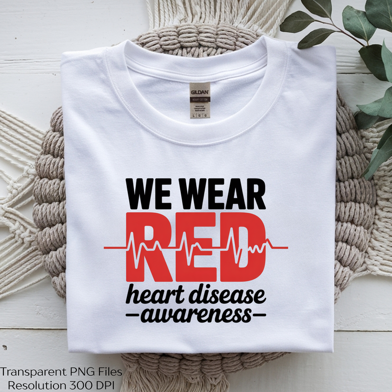 We Wear Red Heart Disease Awareness Clipart Bundle - CraftNest - Digital Crafting and Art