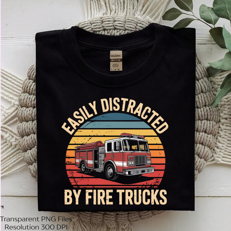 Easily Distracted Firefighter Truck Clipart Bundle - CraftNest - Digital Crafting and Art