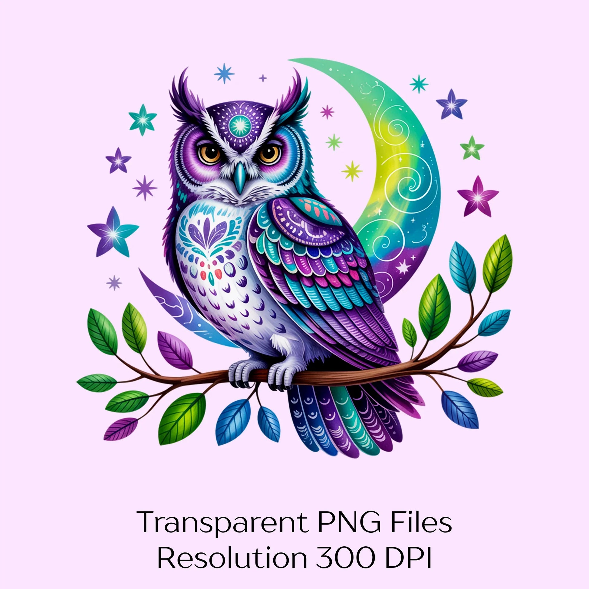 Owl and Moon Mandala Clipart Bundle - CraftNest - Digital Crafting and Art