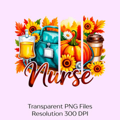 Trendy Fall Nurse Autumn Nursing Clipart Bundle - CraftNest - Digital Crafting and Art