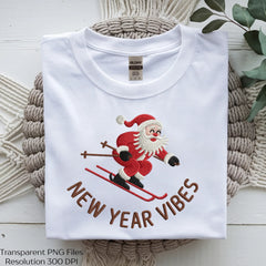 New Year Vibes Embroidered Santa Clipart Bundle - CraftNest - Digital Crafting and Art