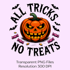 All Tricks No Treats Halloween Clipart Bundle - CraftNest - Digital Crafting and Art