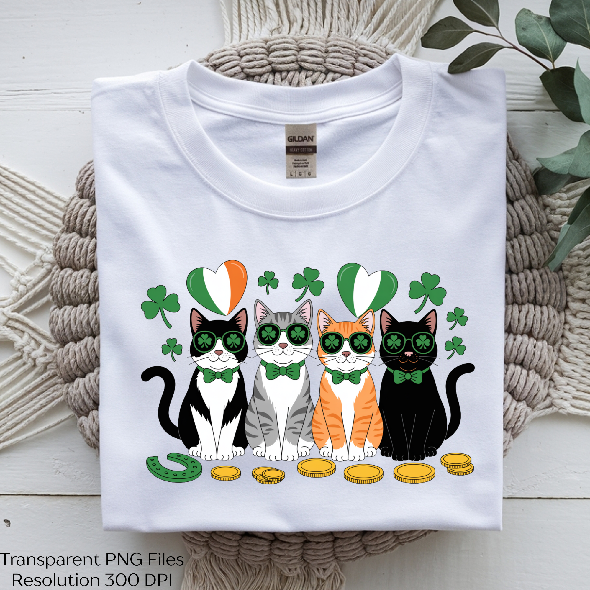 St Patrick's Day Lucky Cat Clipart Bundle