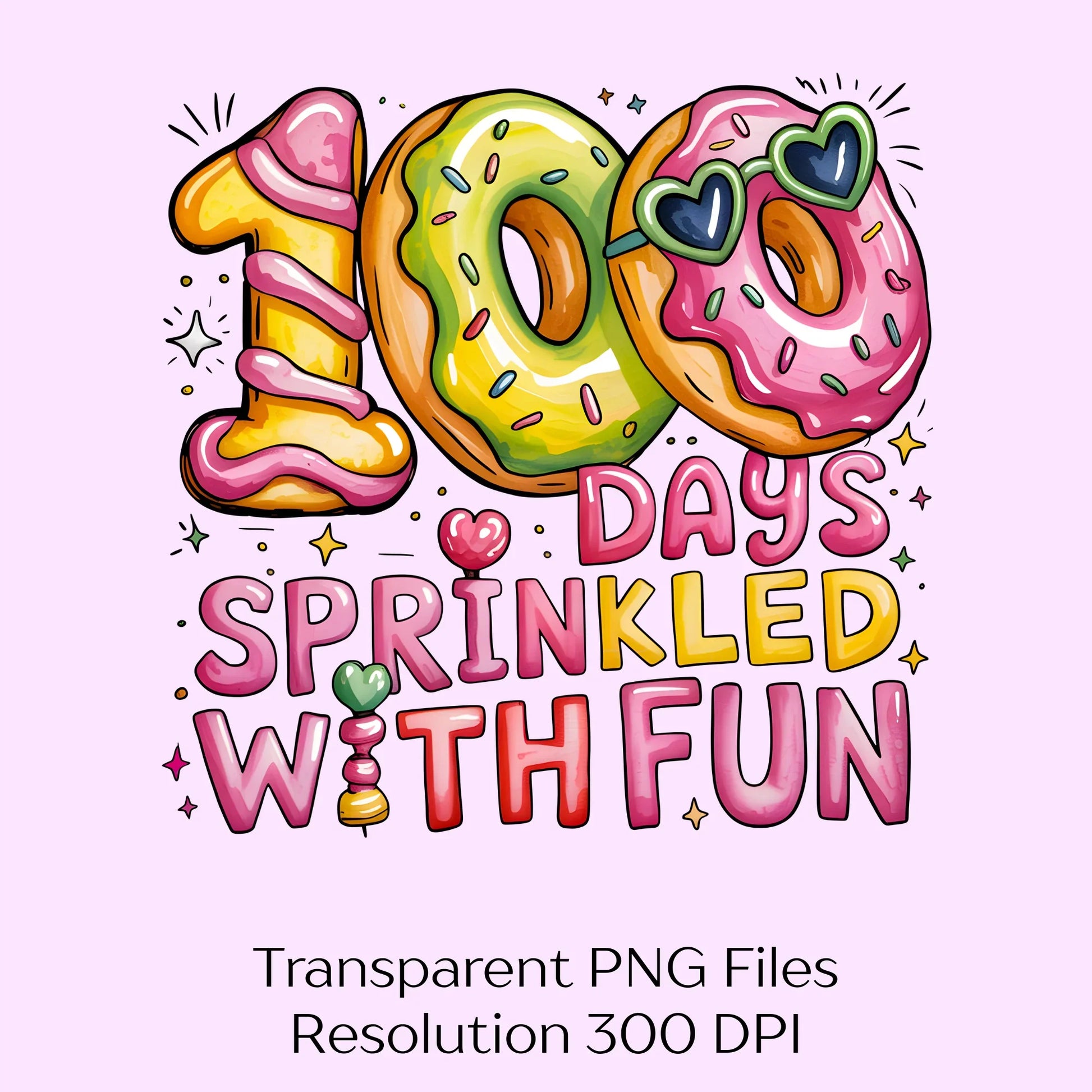Sprinkled Donuts 100 Days of School Clipart Bundle - CraftNest - Digital Crafting and Art