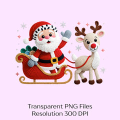 Retro Crochet Santa Yarn Clipart Bundle - CraftNest - Digital Crafting and Art