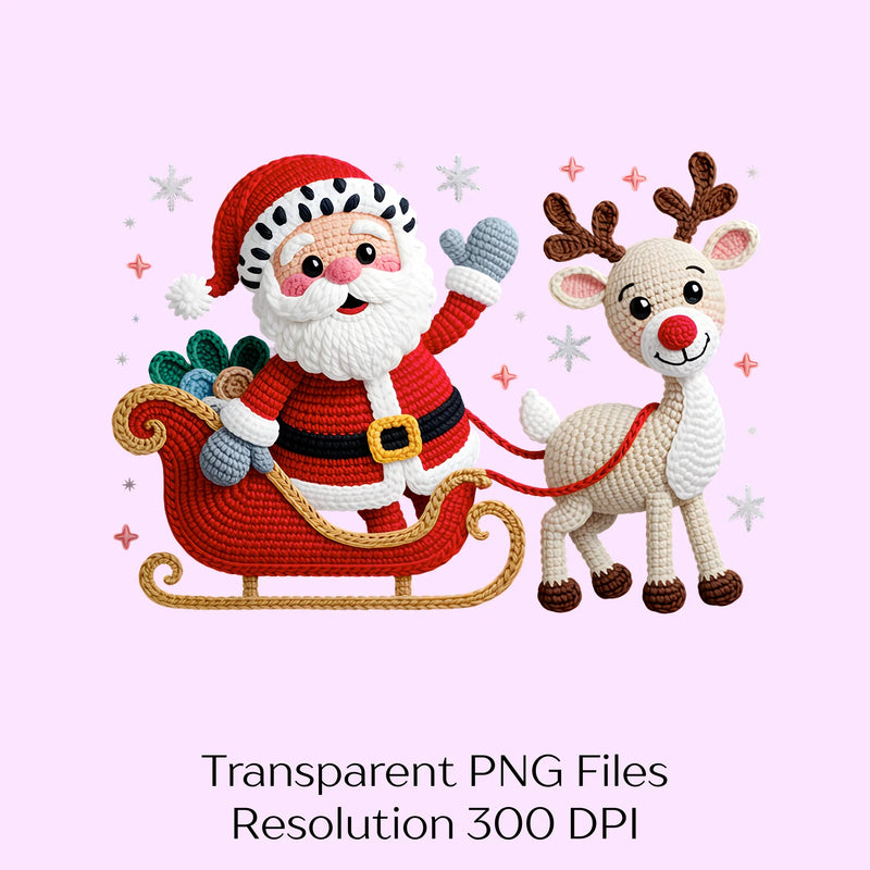 Retro Crochet Santa Yarn Clipart Bundle - CraftNest - Digital Crafting and Art