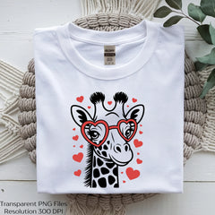 Cute Giraffe Heart Glasses Clipart Bundle - CraftNest - Digital Crafting and Art