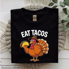Eat Tacos Turkey Funny Thanksgiving Clipart Bundle - CraftNest - Digital Crafting and Art