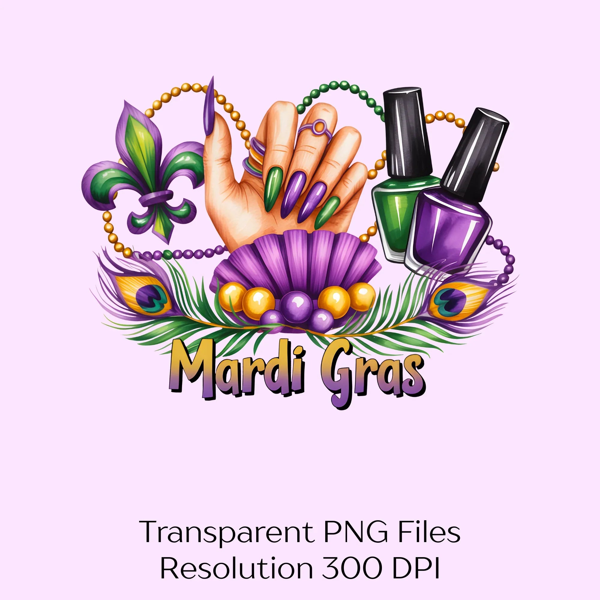 Nail Hustler Mardi Gras Boss Clipart Bundle - CraftNest - Digital Crafting and Art