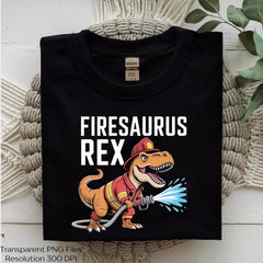 Firesaurus Rex Firefighter Dinosaur Clipart Bundle - CraftNest - Digital Crafting and Art