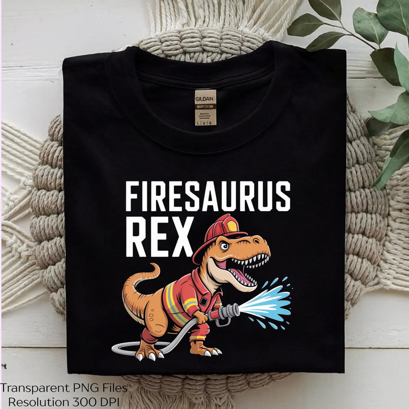 Firesaurus Rex Firefighter Dinosaur Clipart Bundle - CraftNest - Digital Crafting and Art