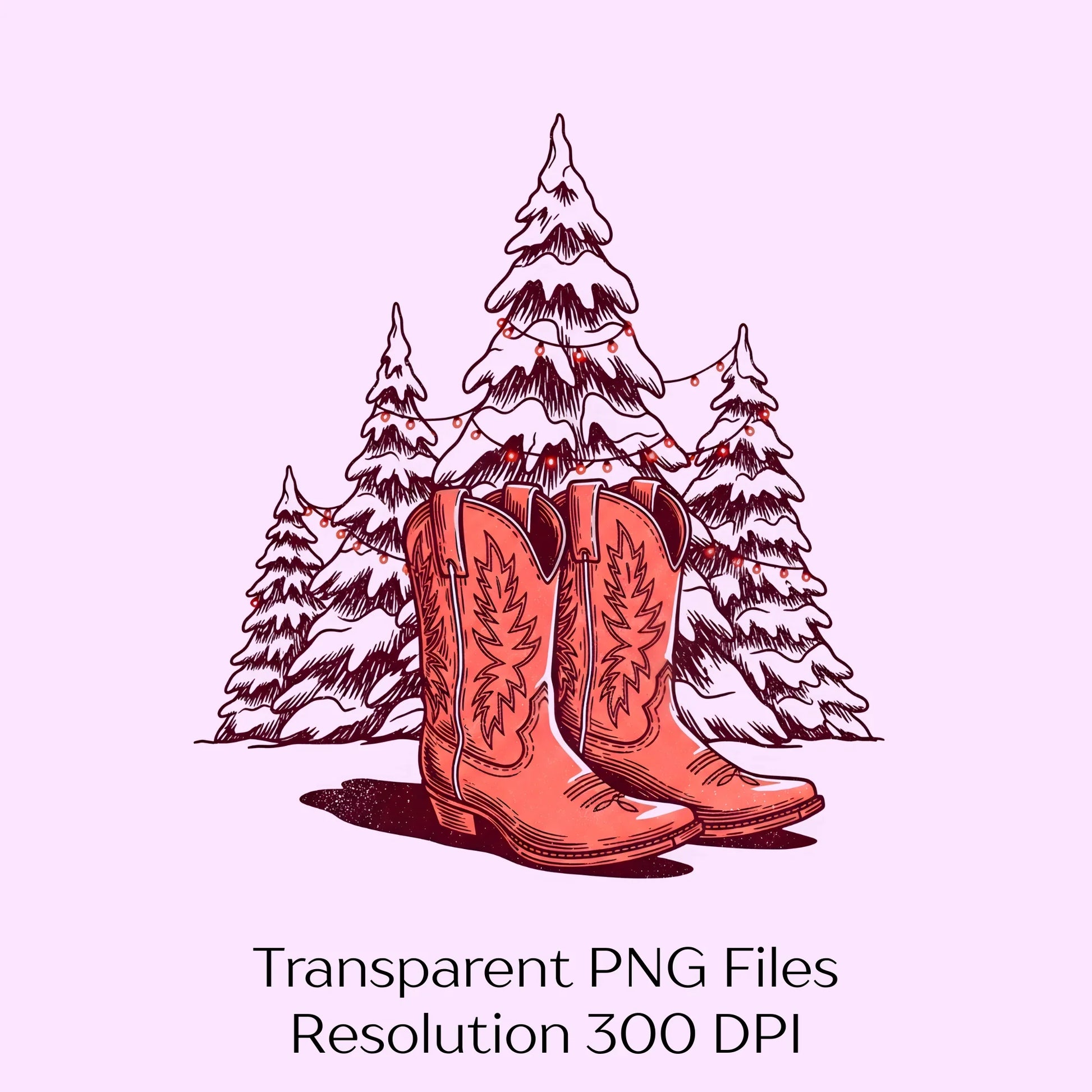 Cowgirl Boots Pink Christmas Trees Clipart Bundle - CraftNest - Digital Crafting and Art