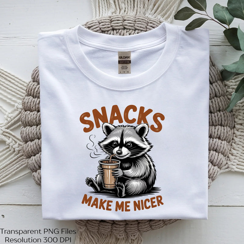 Snacks Make Me Nicer Raccoon Clipart Bundle - CraftNest - Digital Crafting and Art