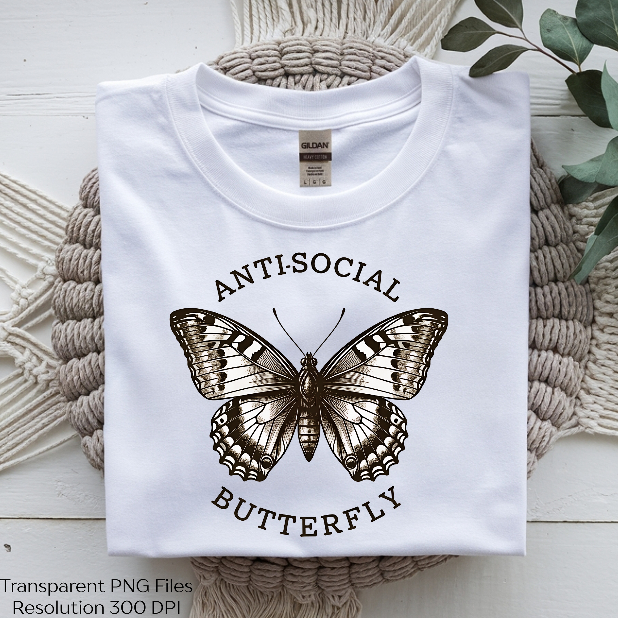 Anti Social Butterfly Shirt Clipart Bundle