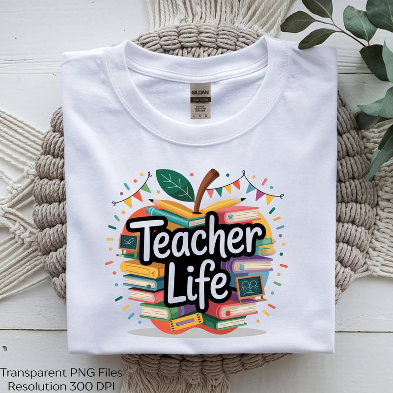 Cute Teacher Stack Books Clipart Bundle - CraftNest - Digital Crafting and Art