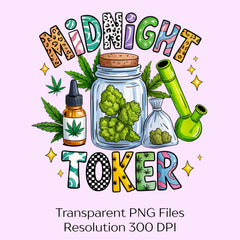 Midnight Toker Cannabis Clipart Bundle - CraftNest - Digital Crafting and Art