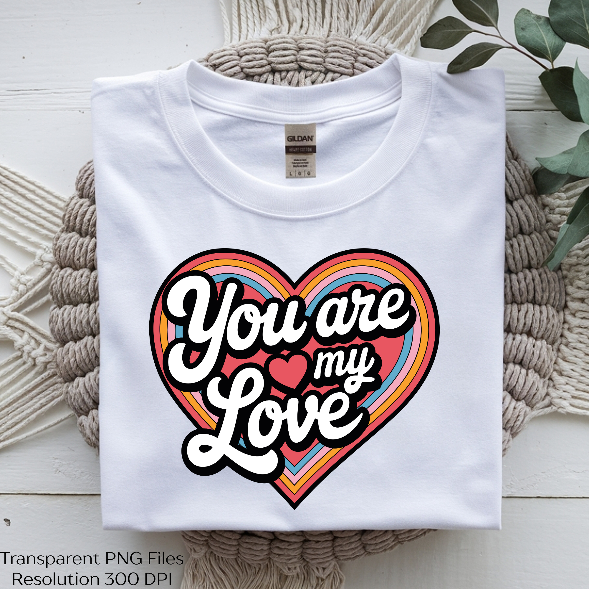 You Are My Love Valentine Retro T-Shirt Clipart Bundle