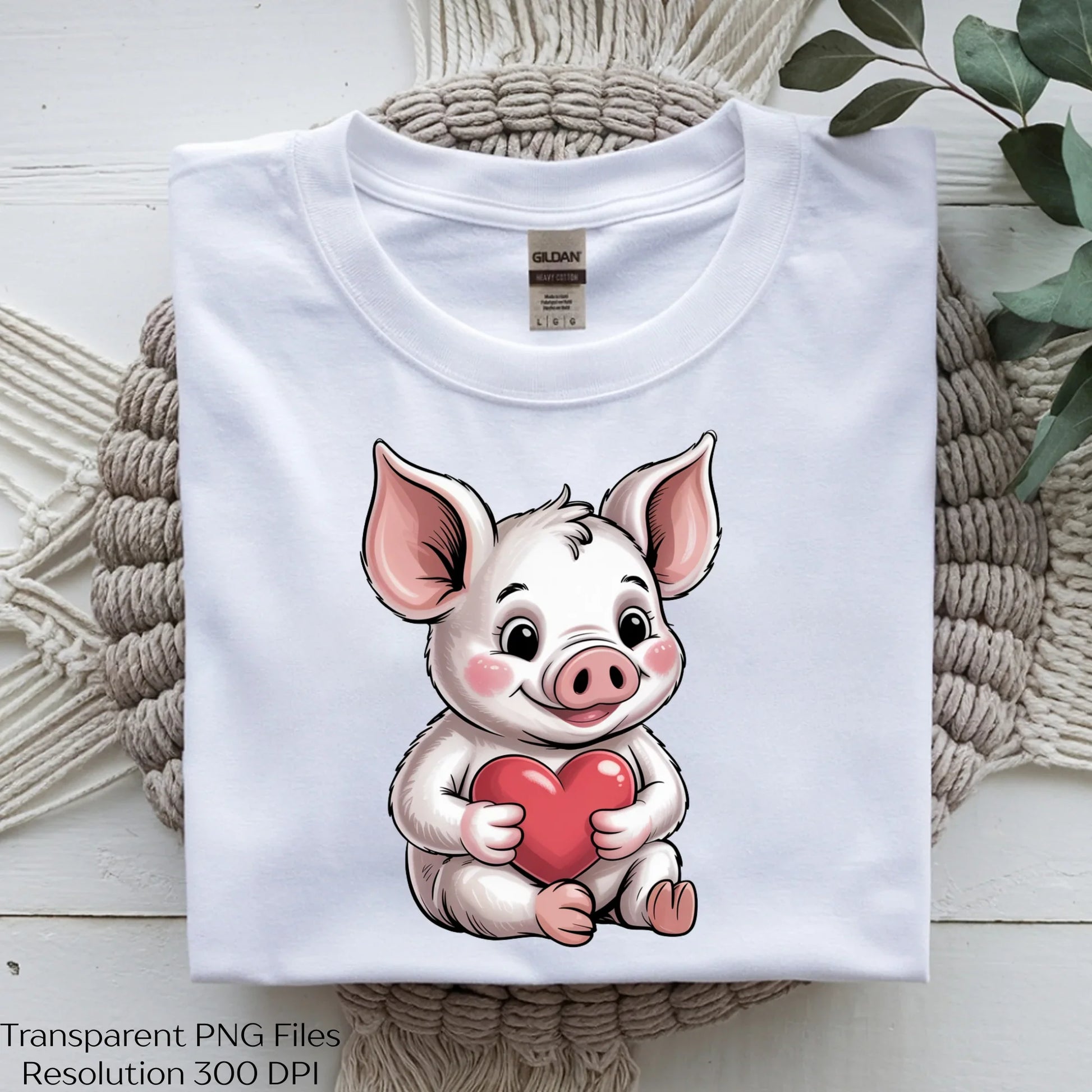 Valentine Pig Holding Heart Clipart Bundle - CraftNest - Digital Crafting and Art