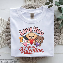 Love You Be My Valentine Cute Puppy Clipart Bundle - CraftNest - Digital Crafting and Art