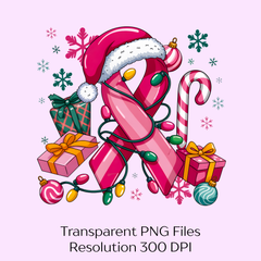 Pink Christmas Breast Cancer Ribbon Clipart Bundle - CraftNest - Digital Crafting and Art