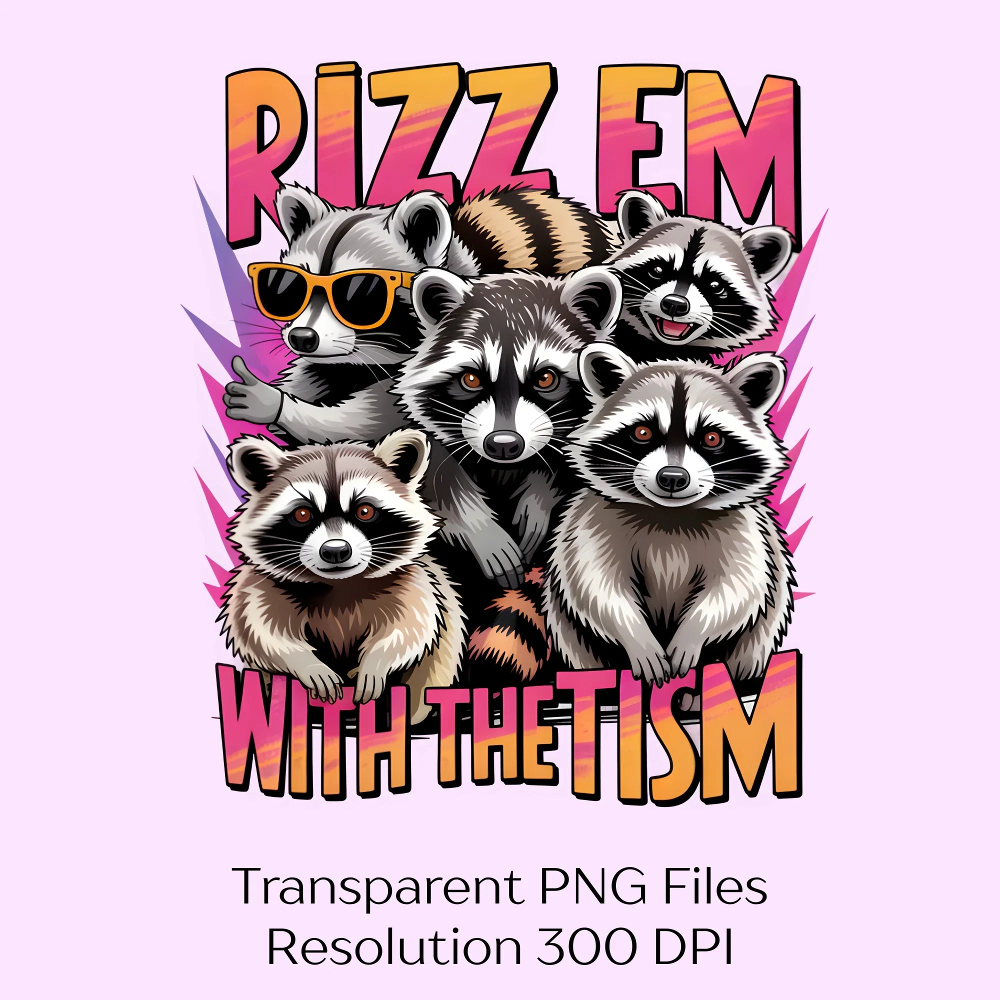 Raccoon Meme Rizz Em Clipart Bundle - CraftNest - Digital Crafting and Art
