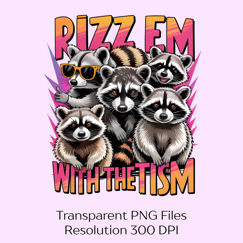 Raccoon Meme Rizz Em Clipart Bundle - CraftNest - Digital Crafting and Art
