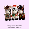 Trendy Crochet Christmas Horses Clipart Bundle