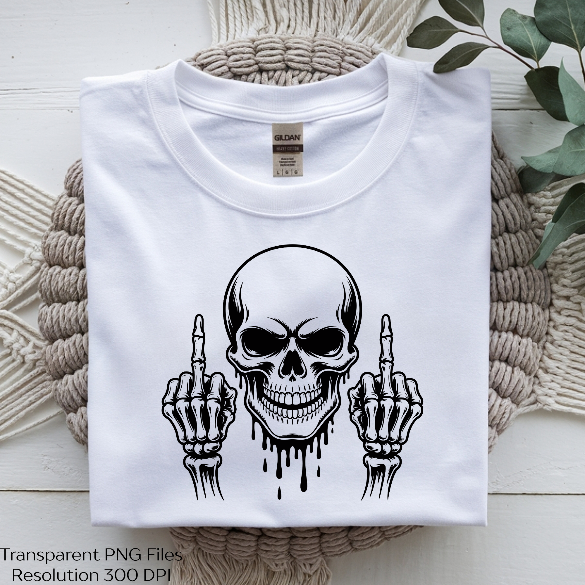 Skull Middle Finger Skeleton Clipart Bundle