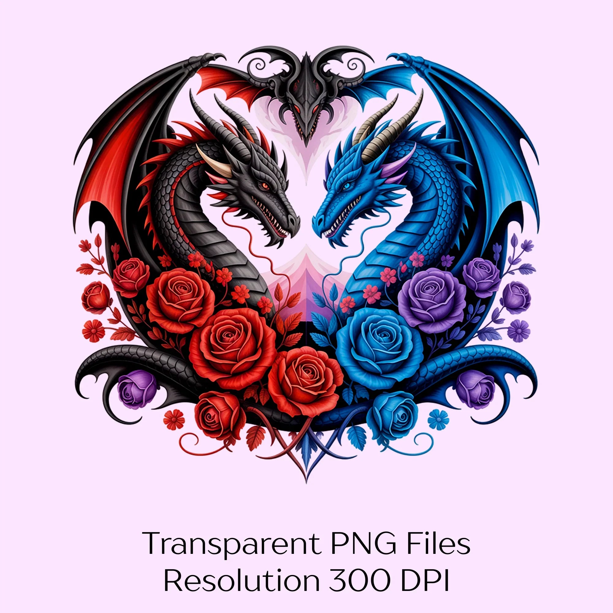 Dragon Fantasy Floral Clipart Bundle - CraftNest - Digital Crafting and Art