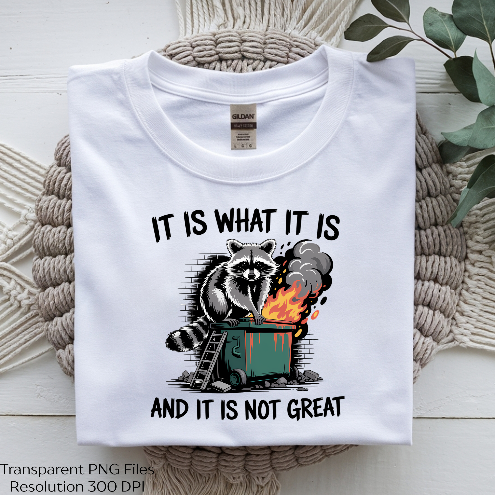 Raccoon Dumpster Fire Funny Clipart Bundle