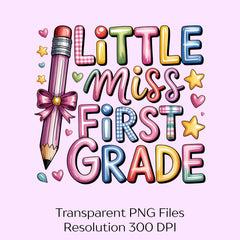Little Miss First Grade Clipart Bundle - CraftNest - Digital Crafting and Art