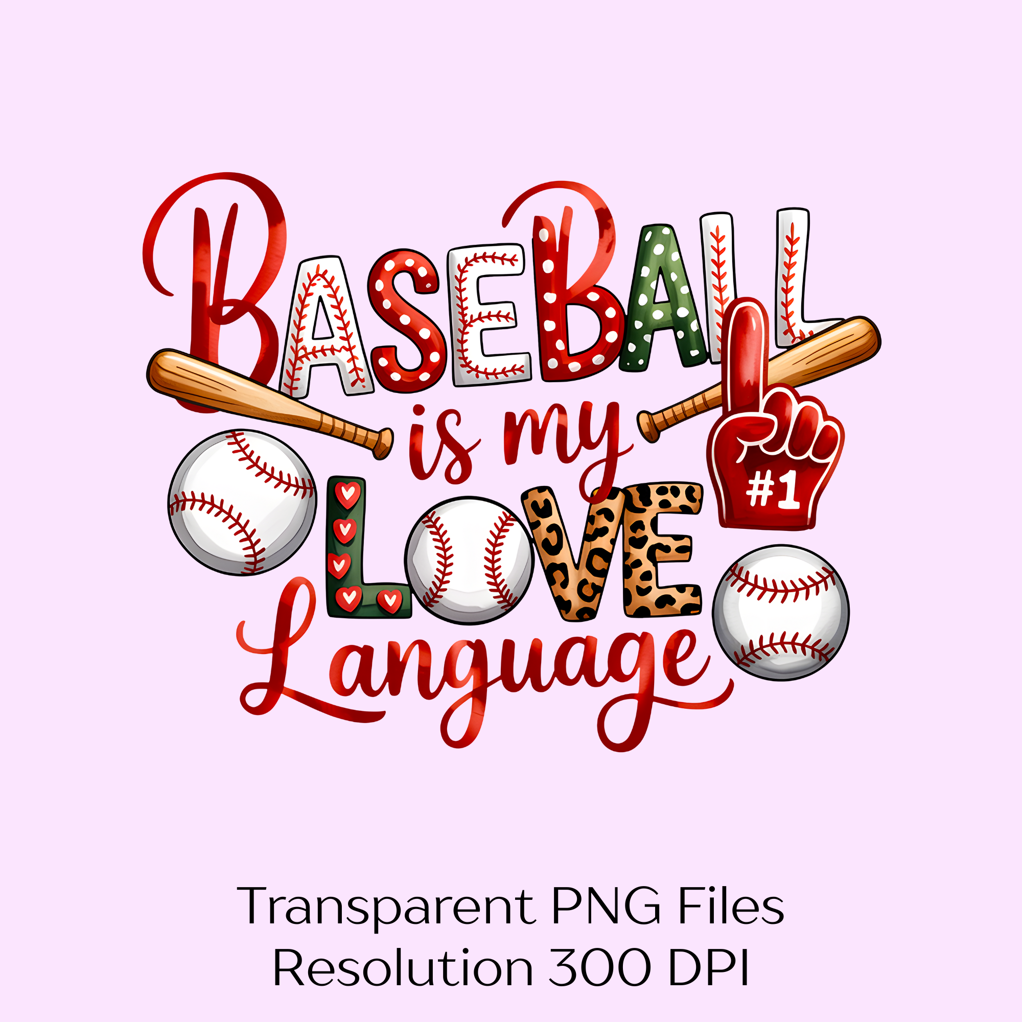 Baseball Love Language Clipart Bundle