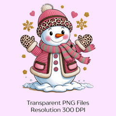 Faux Yarn Crochet Pink Snowman Clipart Bundle - CraftNest - Digital Crafting and Art