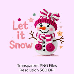 Let It Snow Faux Crochet Snowman Clipart Bundle - CraftNest - Digital Crafting and Art