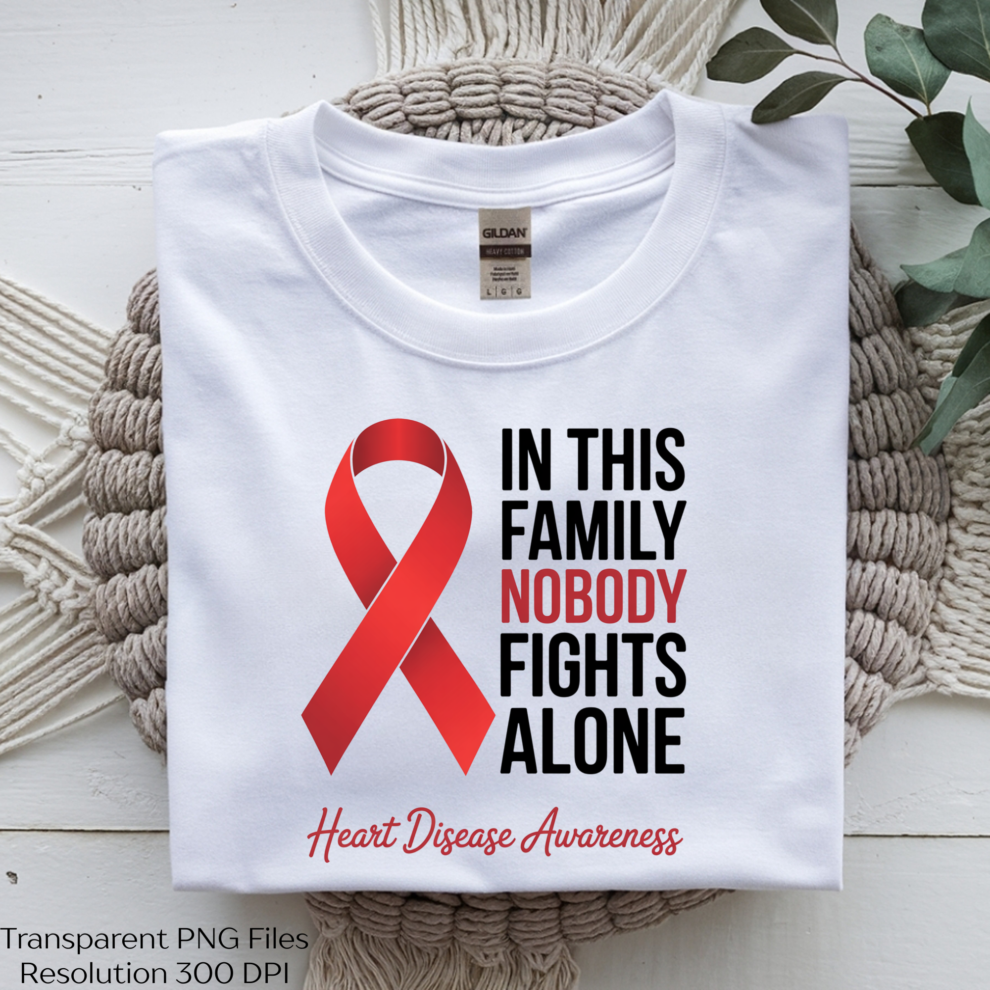 Nobody Fights Alone Heart Disease Clipart Bundle - CraftNest - Digital Crafting and Art