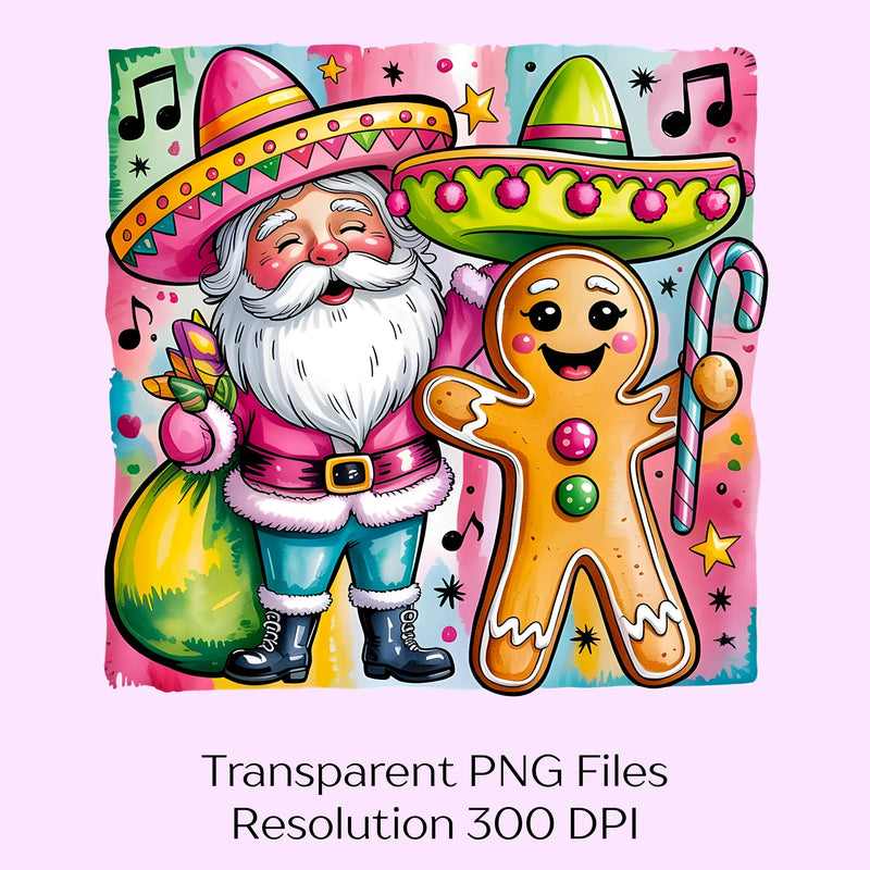 Preppy Feliz Navidad Mexican Gingerbread Clipart Bundle - CraftNest - Digital Crafting and Art